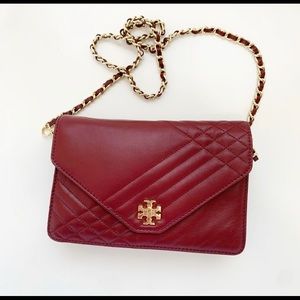 Tory Burch Kira Quilted Crossbody Bag Red Agate